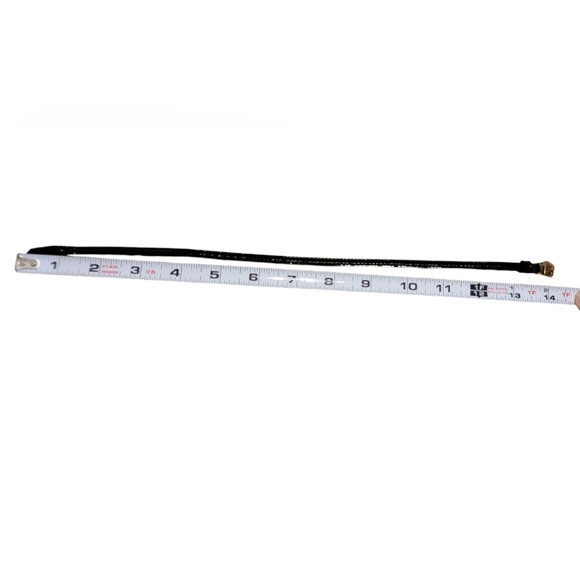 Authenticated Vintage Gucci Logo Choker Necklace Black Gold Leather - Picture 4 of 13